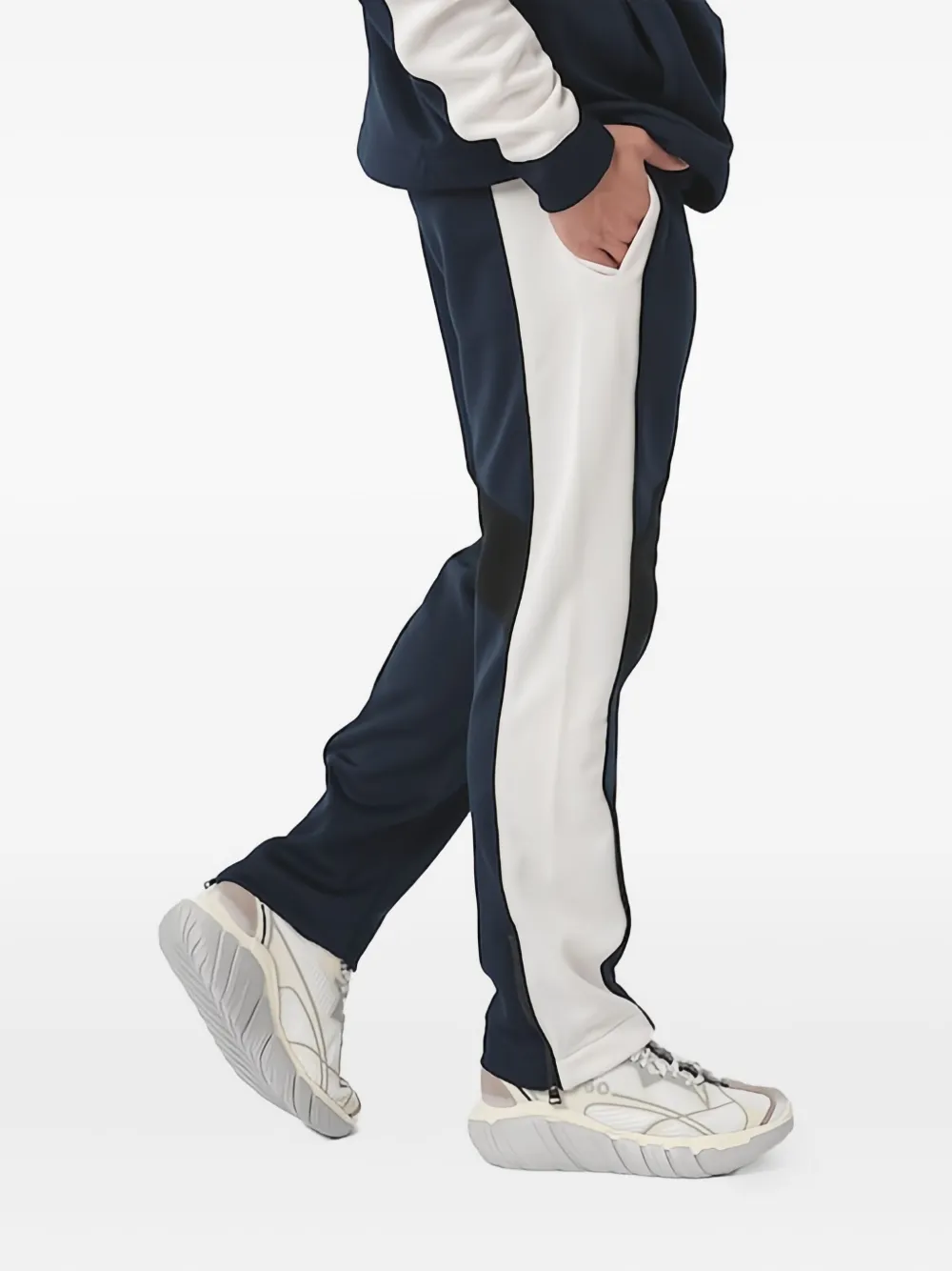 Hugo Boss Panelled Logo-patch Track Pants In Blue