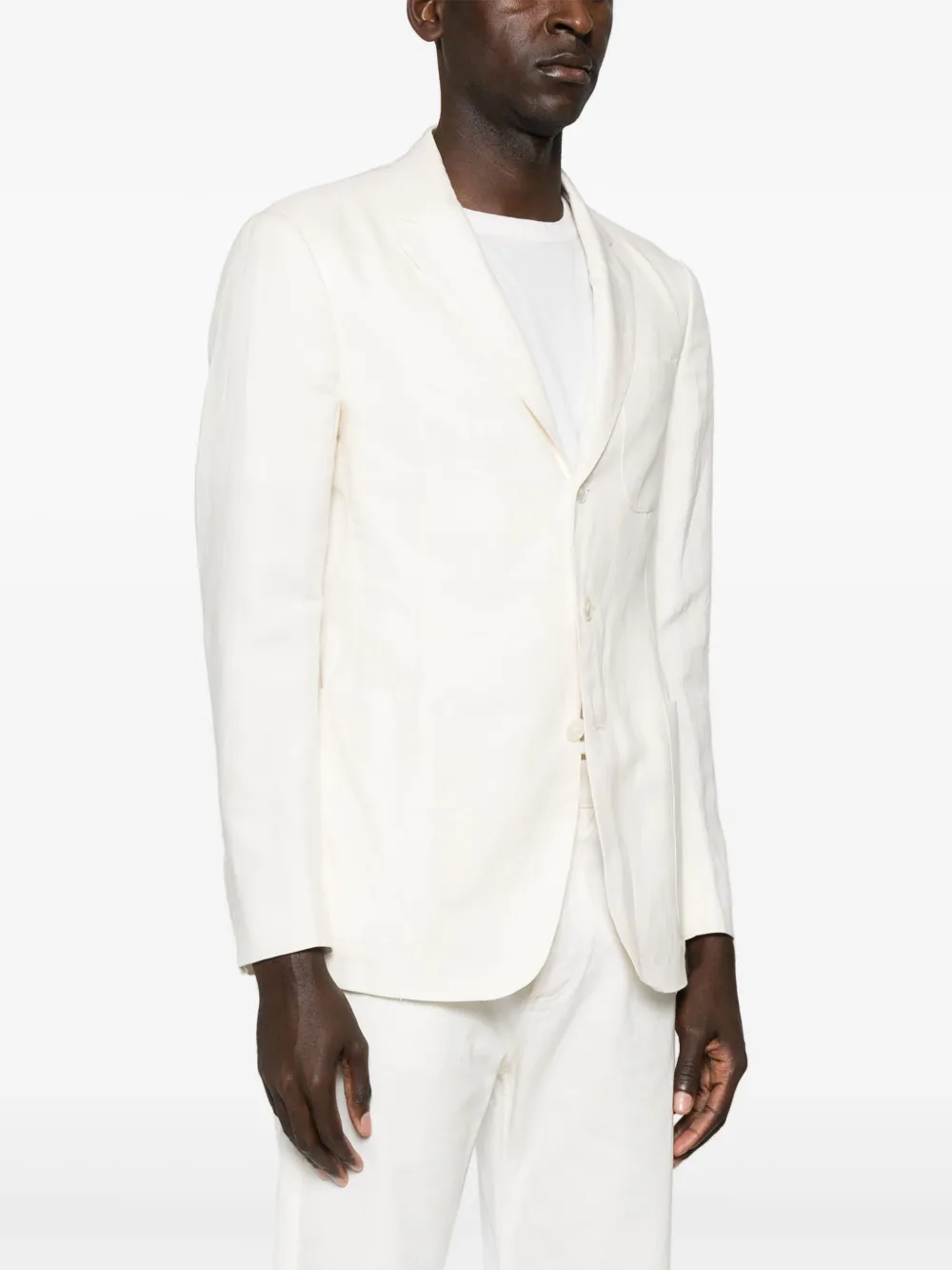 Ralph Lauren Purple Label Blazer met enkele rij knopen Beige