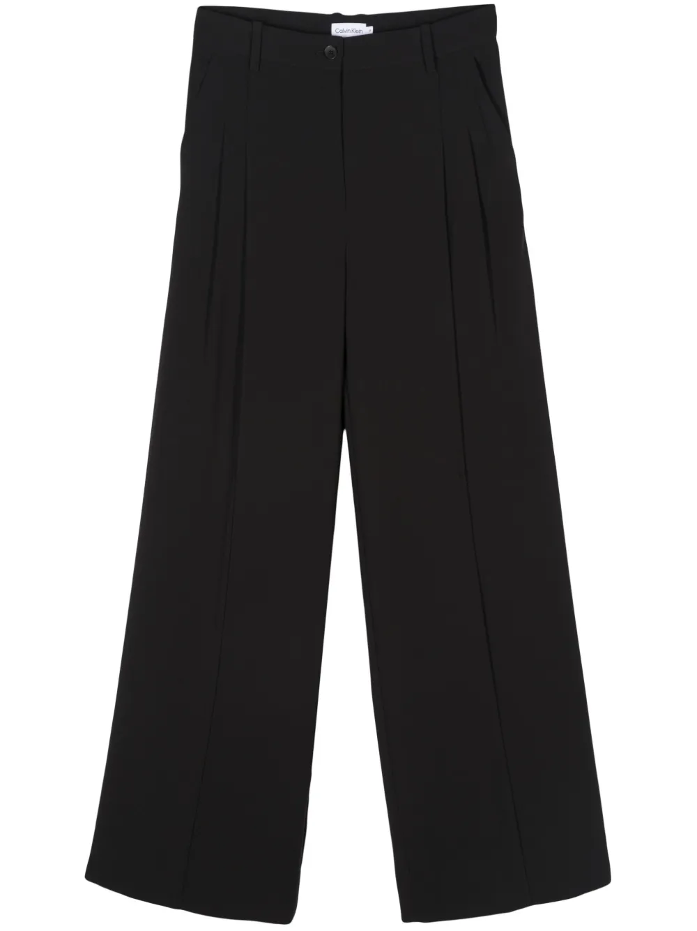 Calvin Klein twill wide-leg trousers – Black