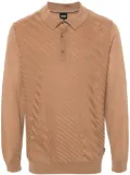 BOSS polo-collar intarsia-knit jumper - Neutrals