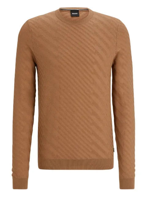 BOSS diagonal-pattern crew-neck sweater