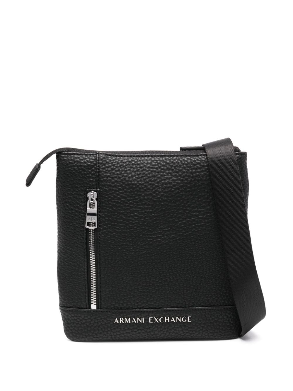 Shop Armani Exchange Logo-plaque Messanger Bag In Black