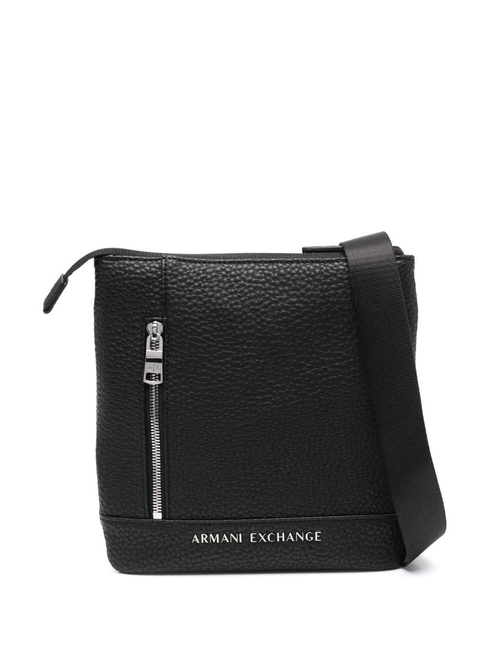 Shop Armani Exchange Logo-plaque Messanger Bag In Black