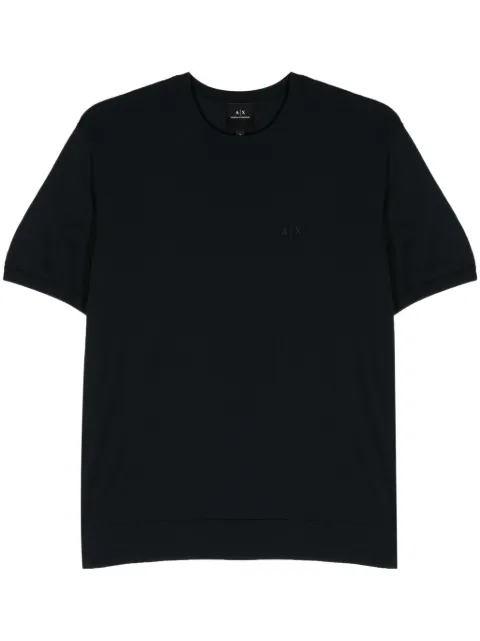 Armani Exchange logo-embroidered cotton jumper