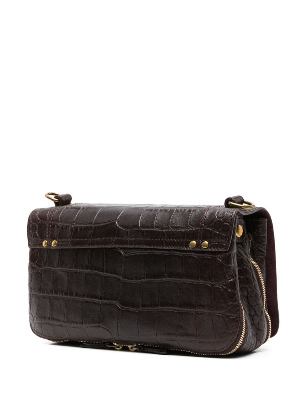 Shop Jérôme Dreyfuss Imprimé Leather Shoulder Bag In Brown