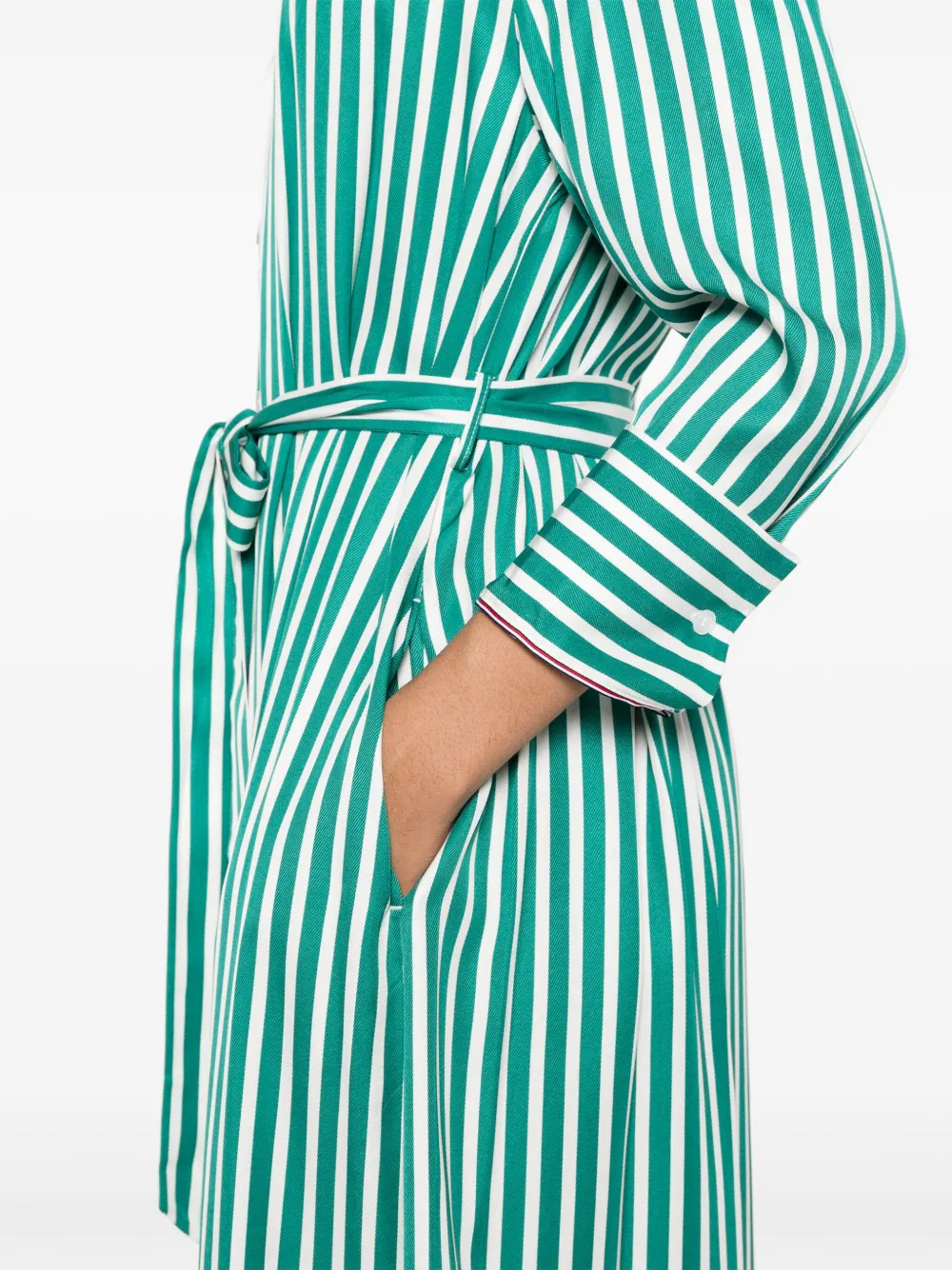 Tommy Hilfiger Gestreepte blousejurk Groen