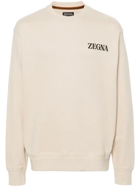 Zegna rubberised-logo cotton sweatshirt