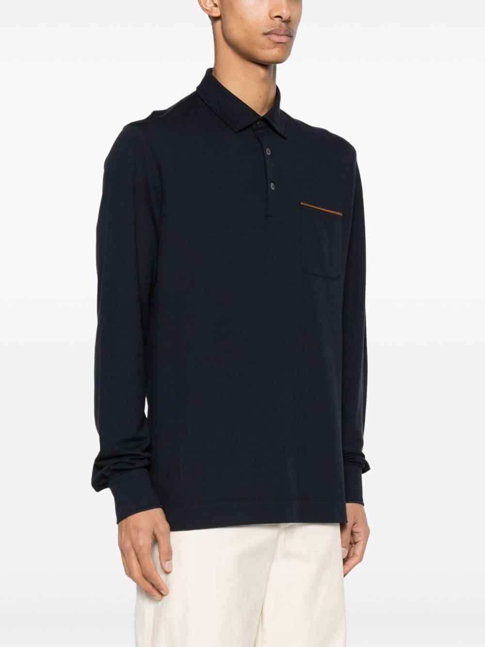 Zegna Piqué katoenen poloshirt Blauw