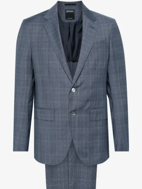 Zegna traje con botones y motivo de cuadros