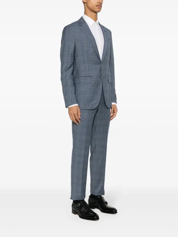 EDIFICE/春夏スリーピース/Ermenegildo Zegna チェック柄 Zegna チェック シングルスーツ | ブルー | FARFETCH JP
