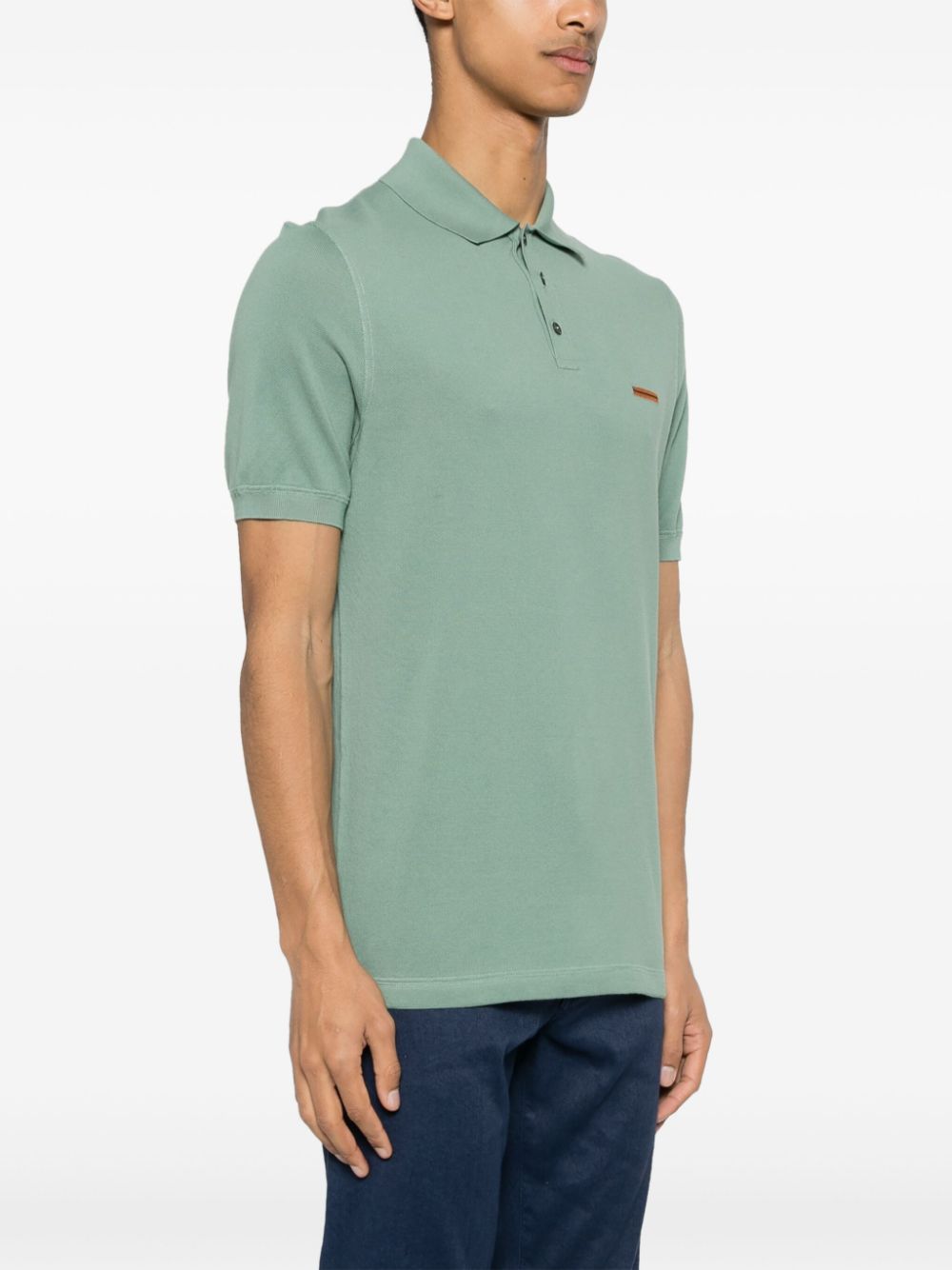 Shop Zegna Piqué Polo Shirt In Green