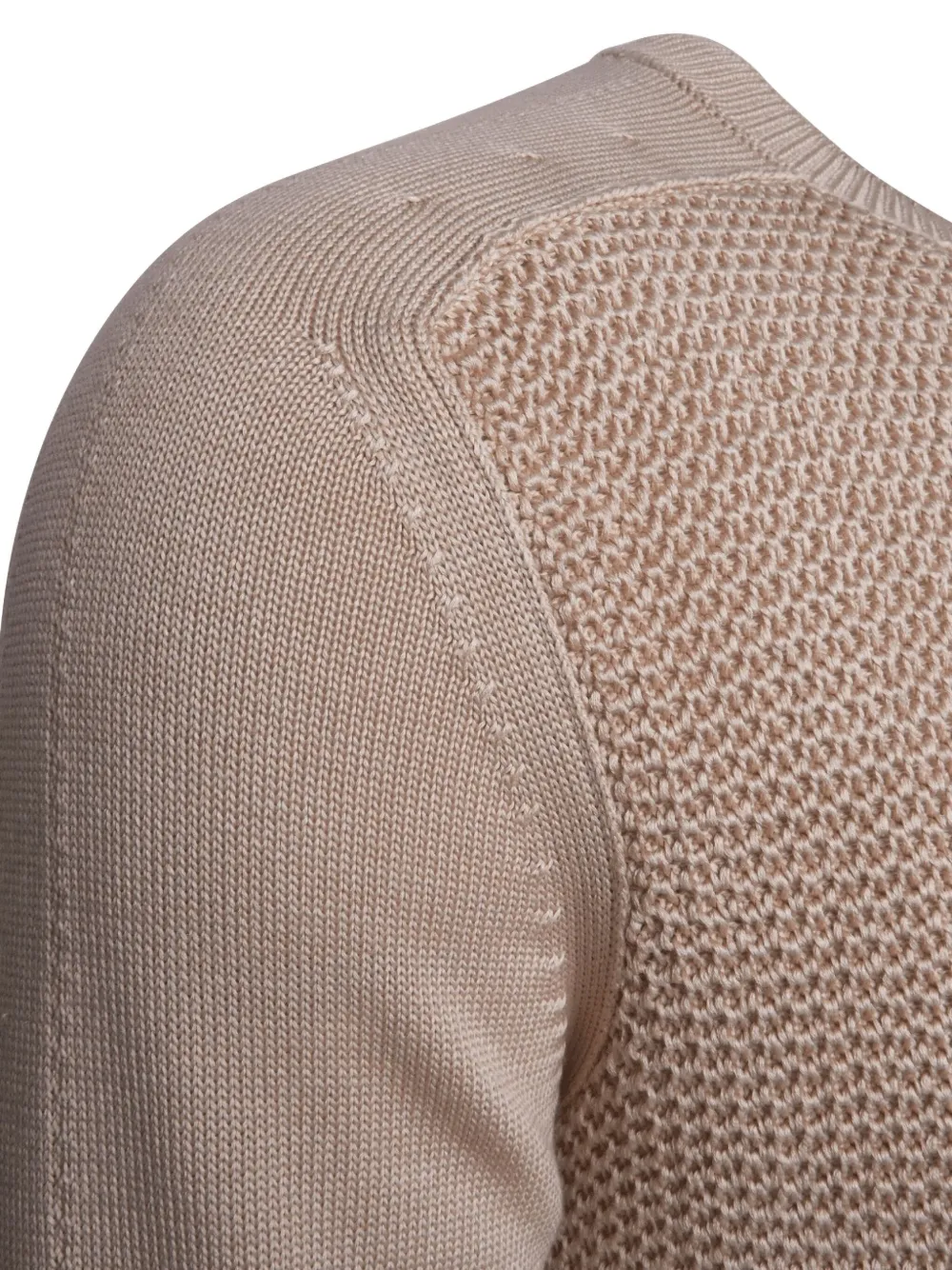 Zegna Men Honeycomb-knit Cotton-blend Jumper Beige In Gray