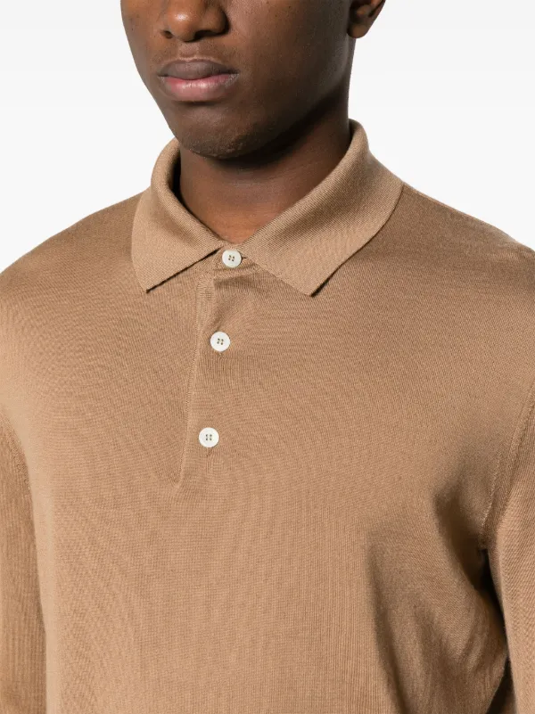 Zegna ファインニット ポロシャツ | ブラウン | FARFETCH JP