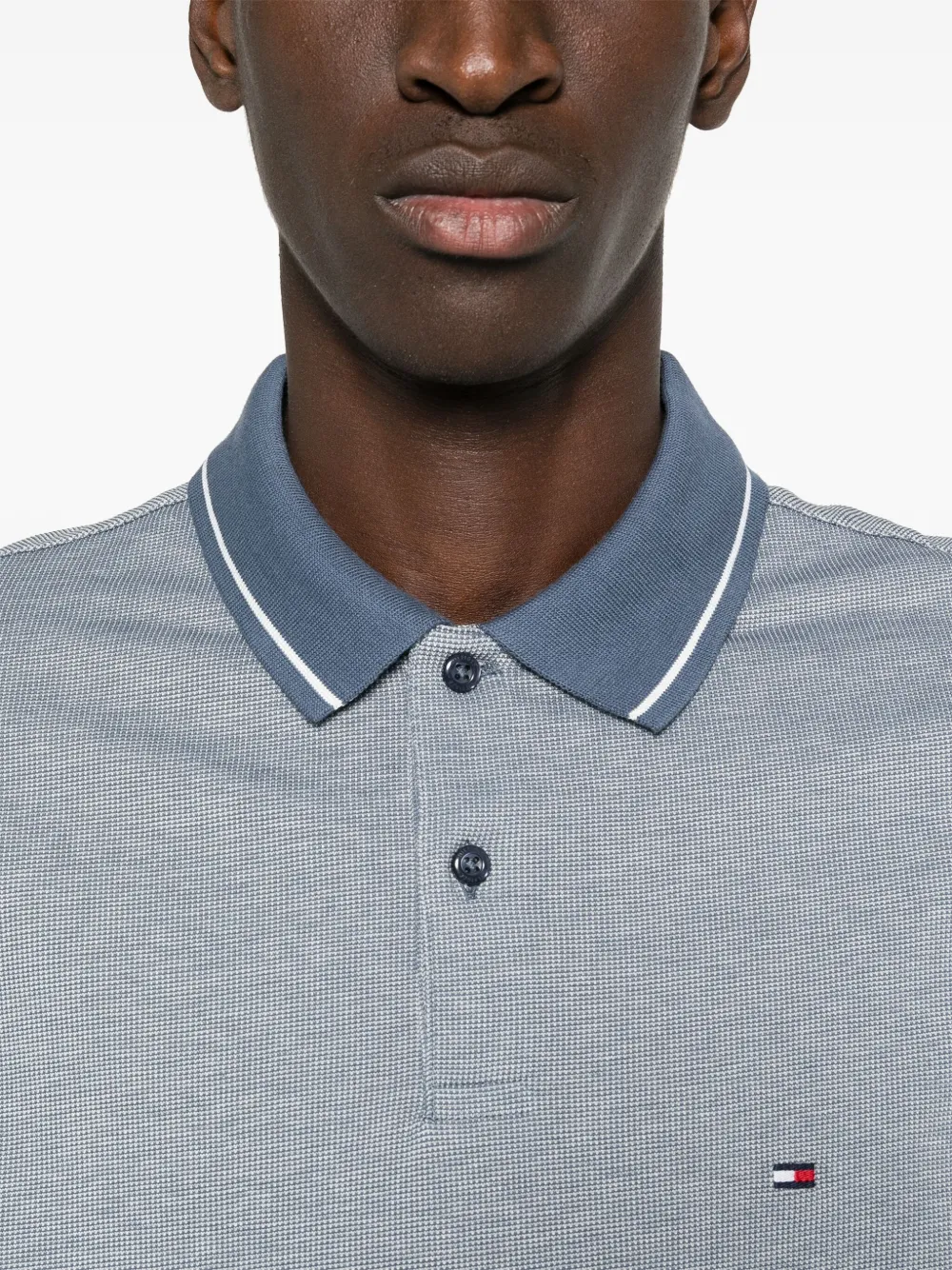 TOMMY HILFIGER LOGO-EMBROIDERED COTTON POLO SHIRT