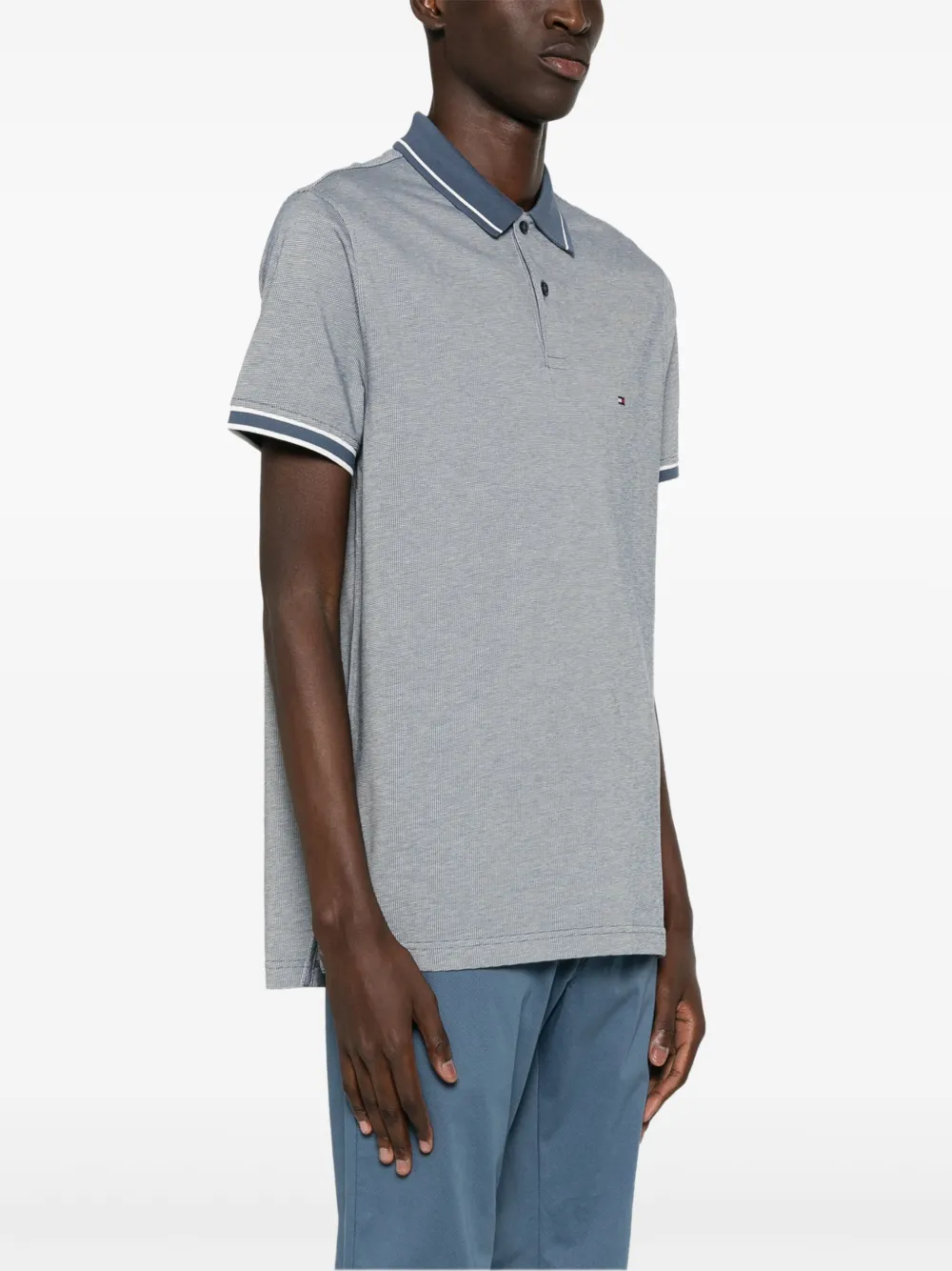 TOMMY HILFIGER LOGO-EMBROIDERED COTTON POLO SHIRT