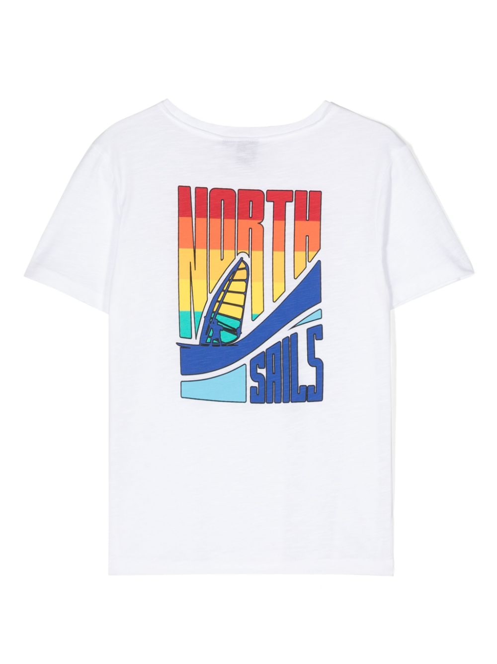 North Sails Kids Katoenen T-shirt met logoprint Wit
