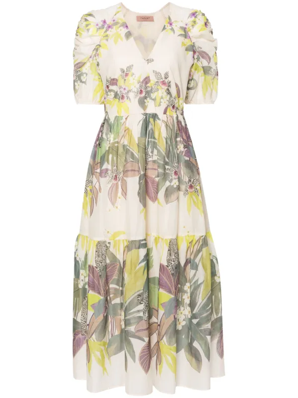 TWINSET jungle-print Muslin Dress | Green | FARFETCH