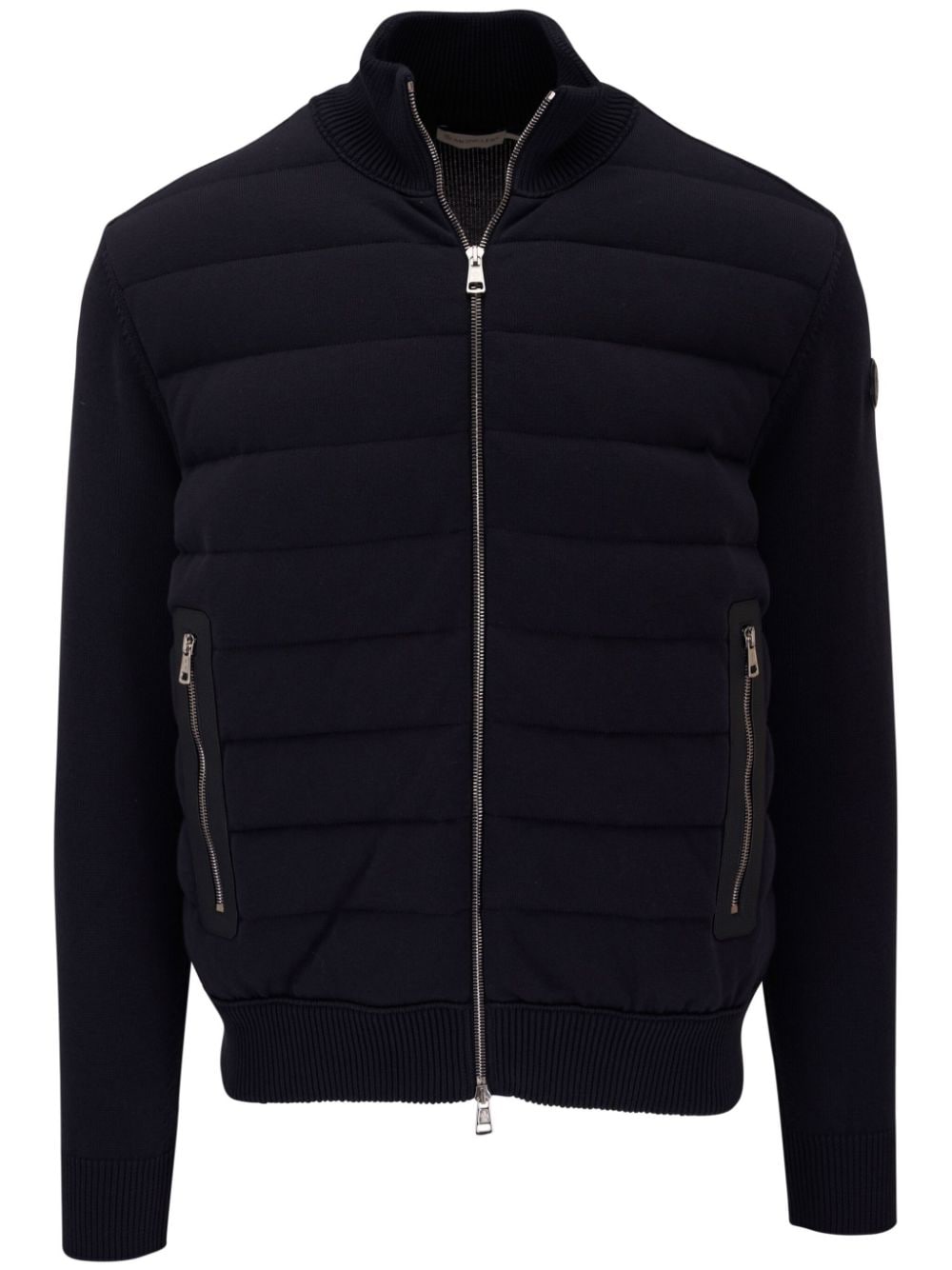 Moncler Zip-up Down Jacket In Blue