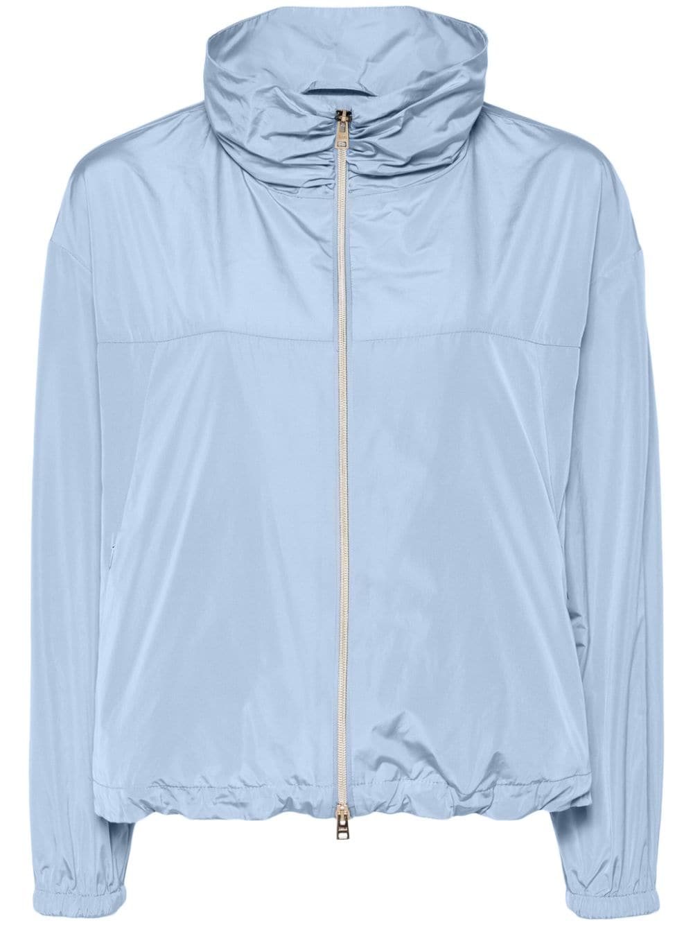 Herno Zip-up Taffeta Lightweight Jacket In Blue