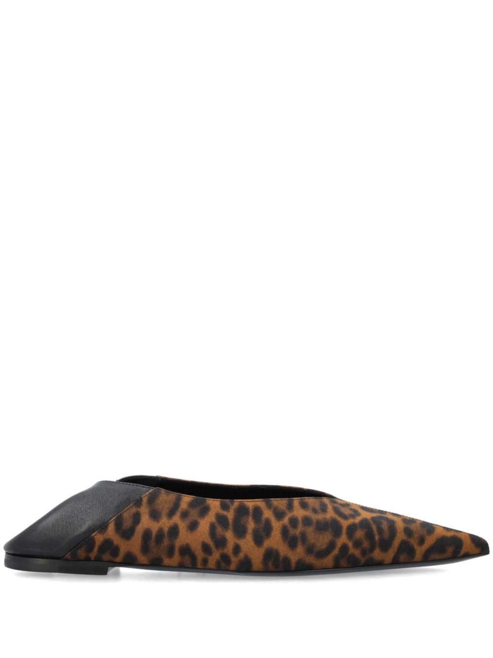 Saint Laurent Carolyn leopard-print slippers Black