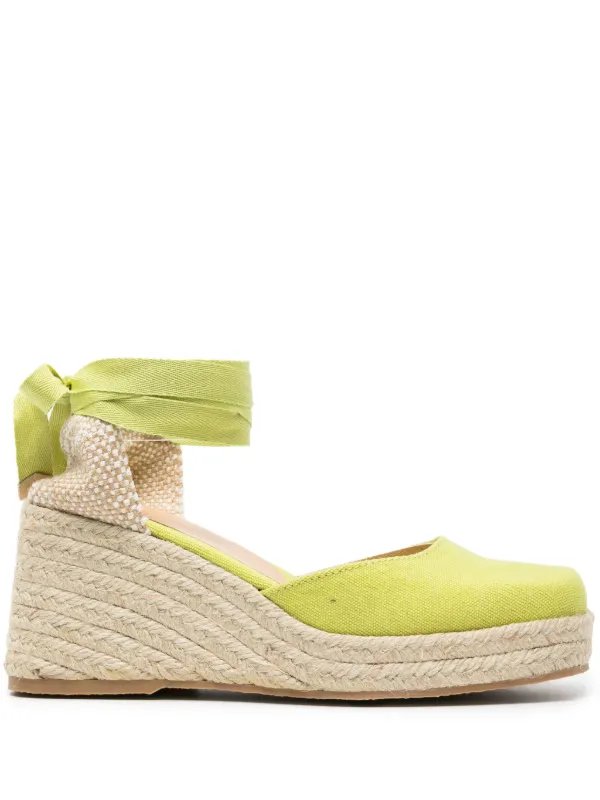 Castañer Tina 60mm Wedge Espadrilles | Green | FARFETCH UK