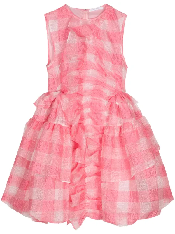 Cecilie Bahnsen Giselle ラッフル ミニドレス | ピンク | FARFETCH JP