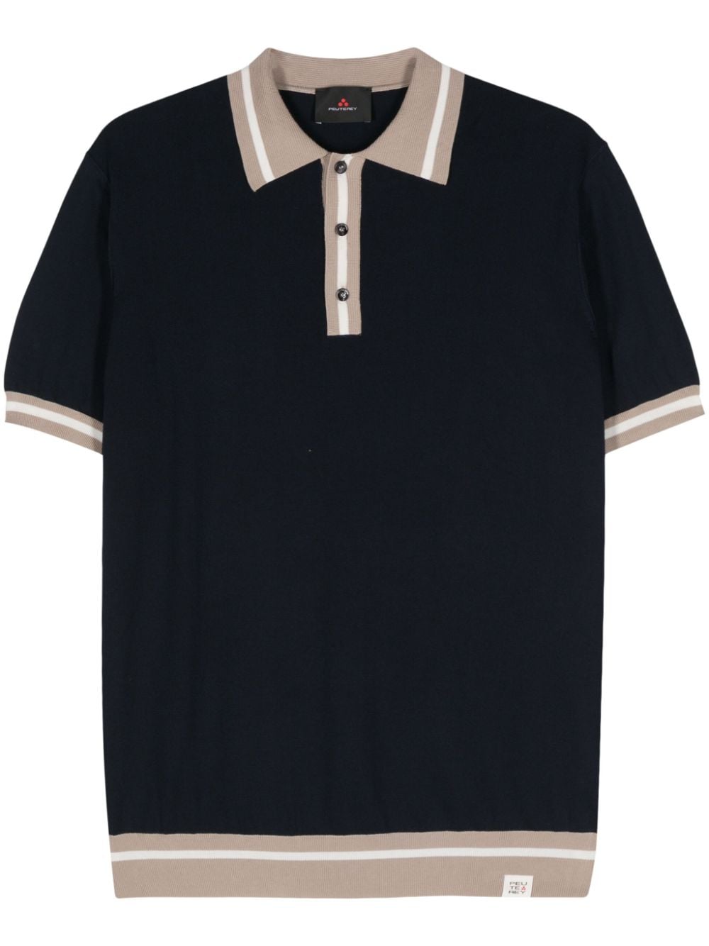 Shop Peuterey Rolle Striped-borders Polo Shirt In Blau