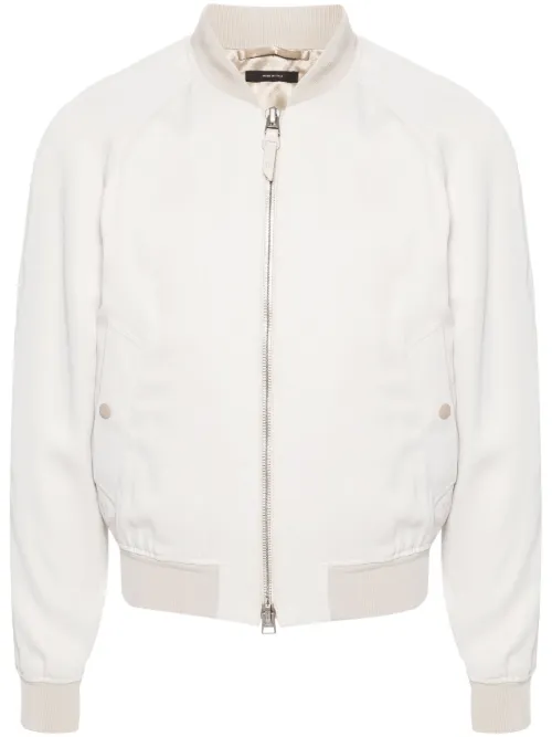Veste bomber à détails en cuir - TOM FORD - Modalova