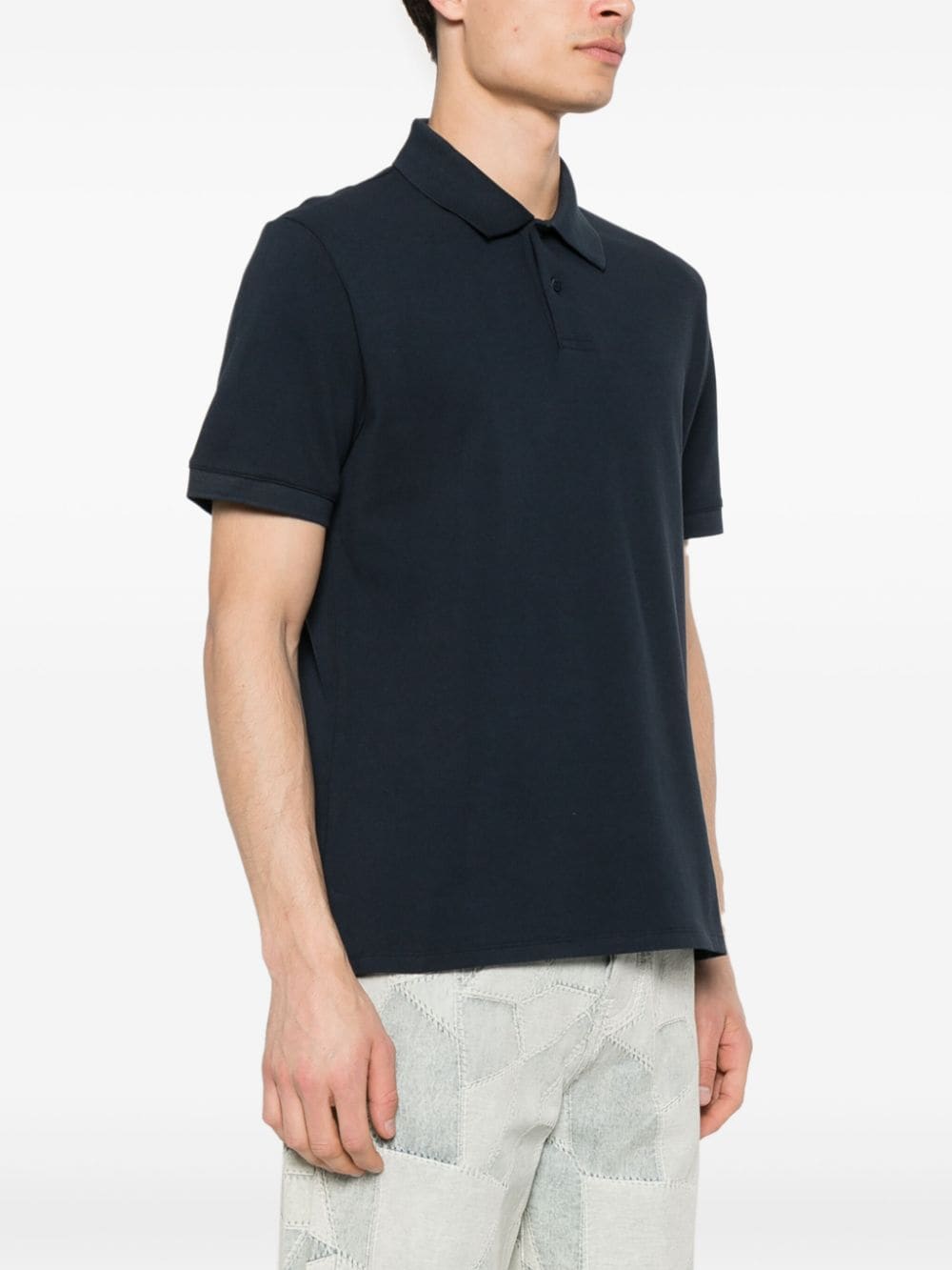 Shop Just Cavalli Piqué-weave Polo Shirt In Blue