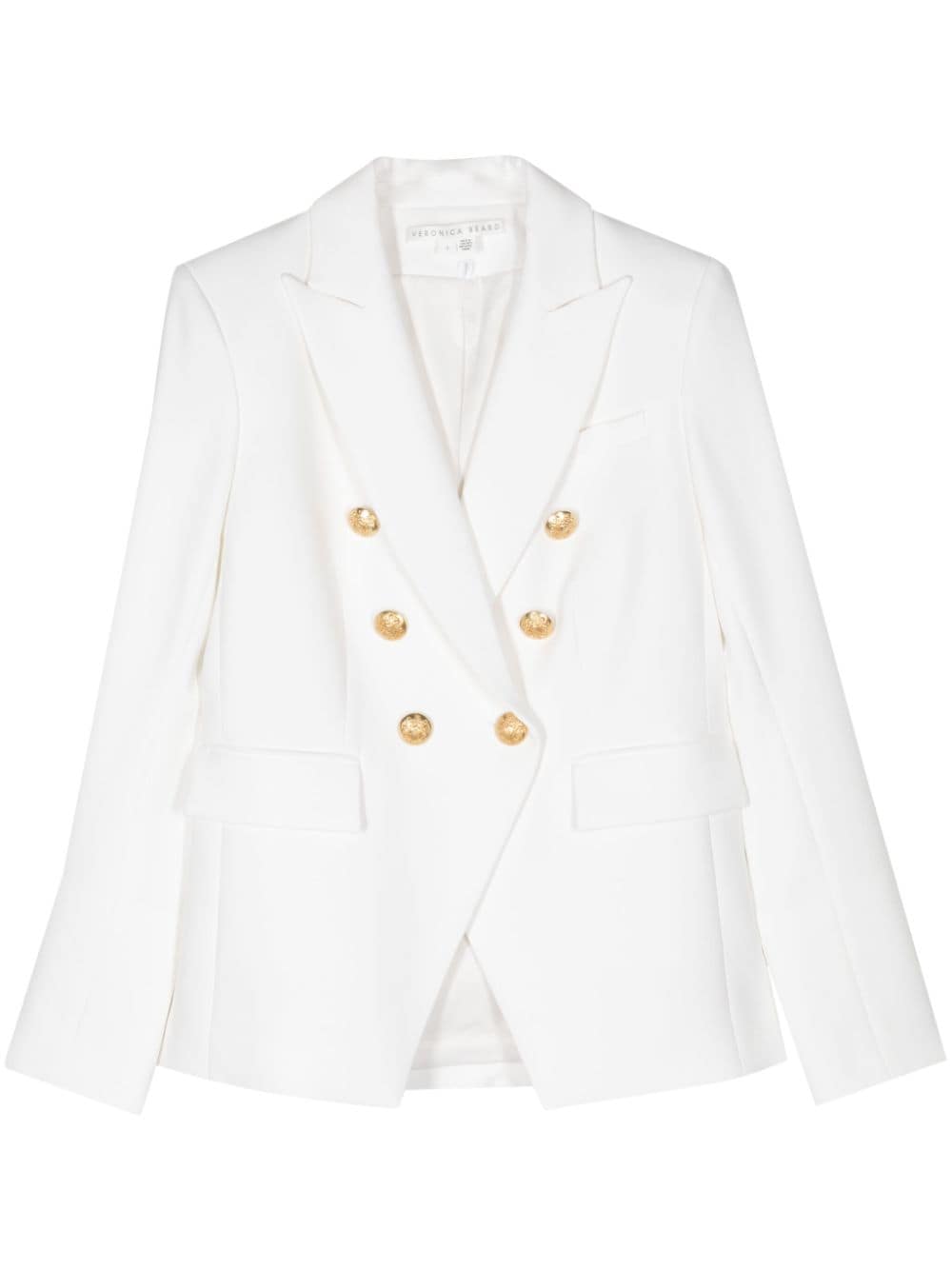 Veronica Beard Miller Dickey Double-breasted Blazer In White