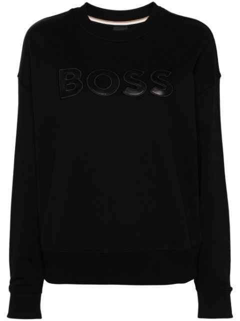 BOSS logo-patch cotton sweatshirt