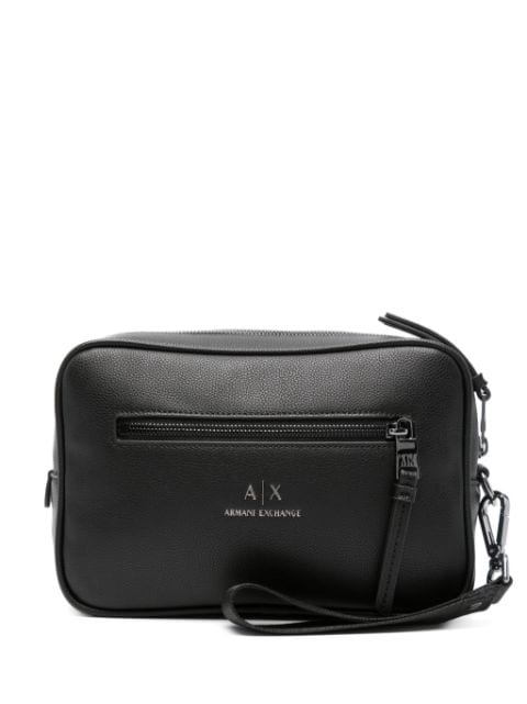 Armani Exchange neceser con logo en relieve