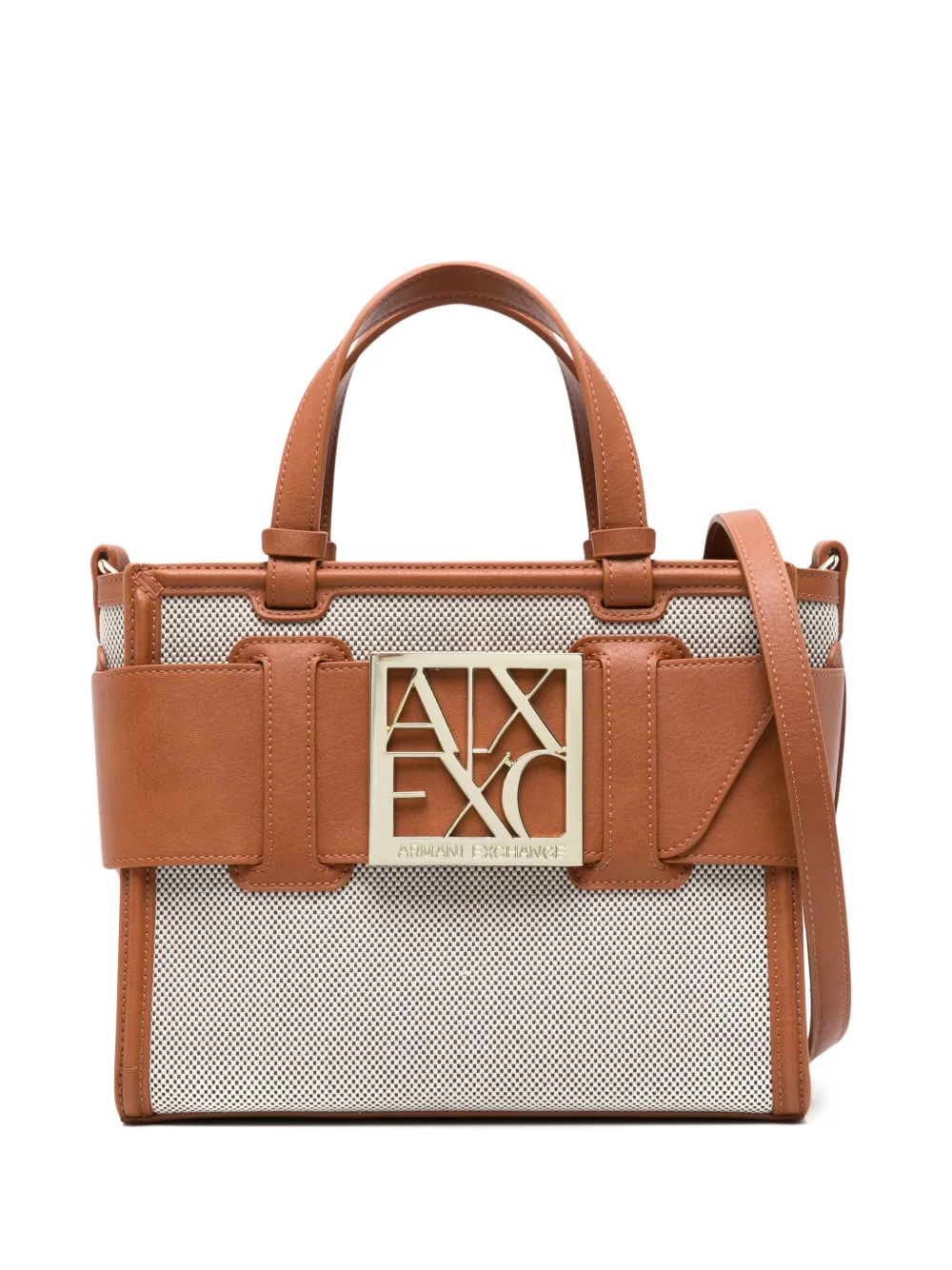 Armani Exchange logo-buckle Belted Tote Bag - Farfetch