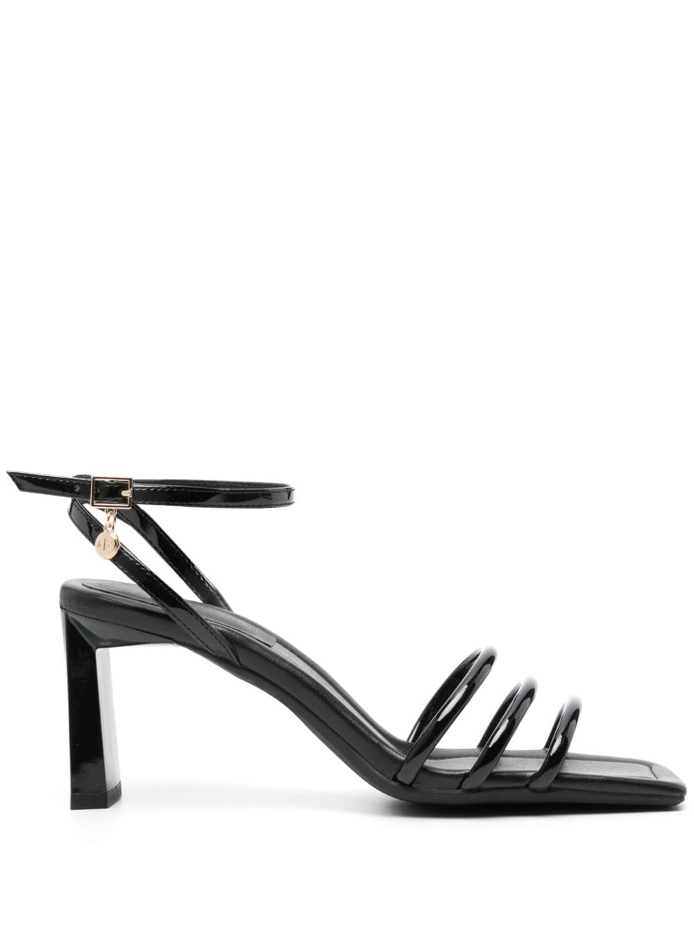 Armani Exchange Square-toe Strappy Sandals In Black