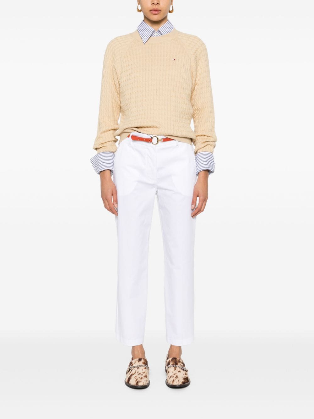Tommy Hilfiger slim-cut cropped trousers - Wit