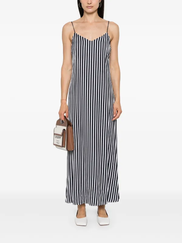 blue dress for baby girl Stripe Ruffle Maxi Dress