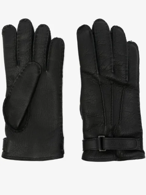 Zegna Lederhandschuhe mit Logo-Prägung