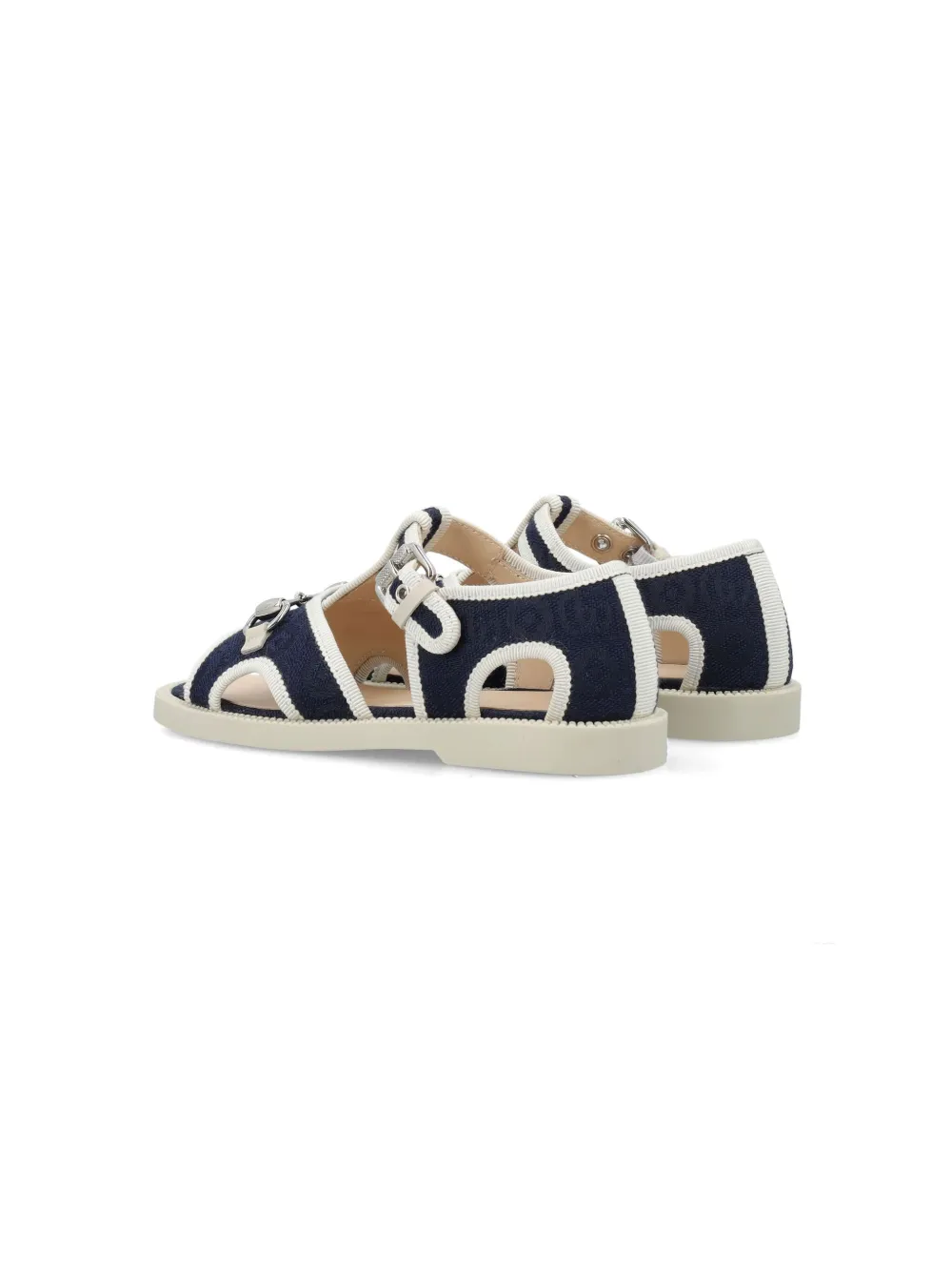 Shop Gucci Horsebit Canvas Sandals In Blue