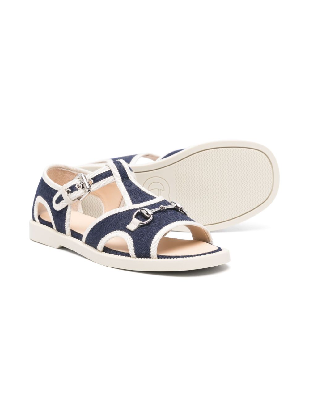 Gucci Kids Horsebit-detail sandals - Blue