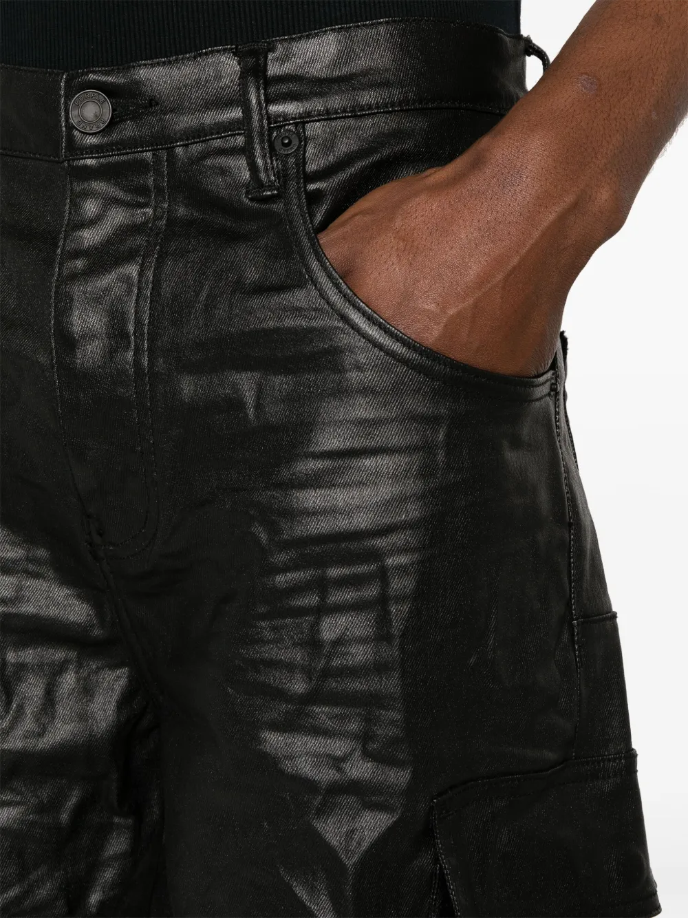 Purple Brand Shorts met wijde pijpen Zwart