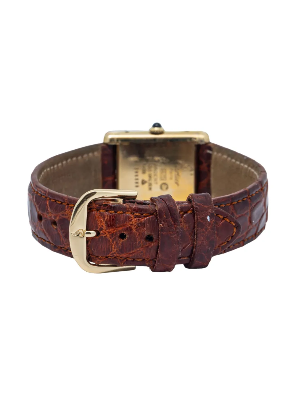 Pre-owned Cartier Tank Vermeil17mm In Red