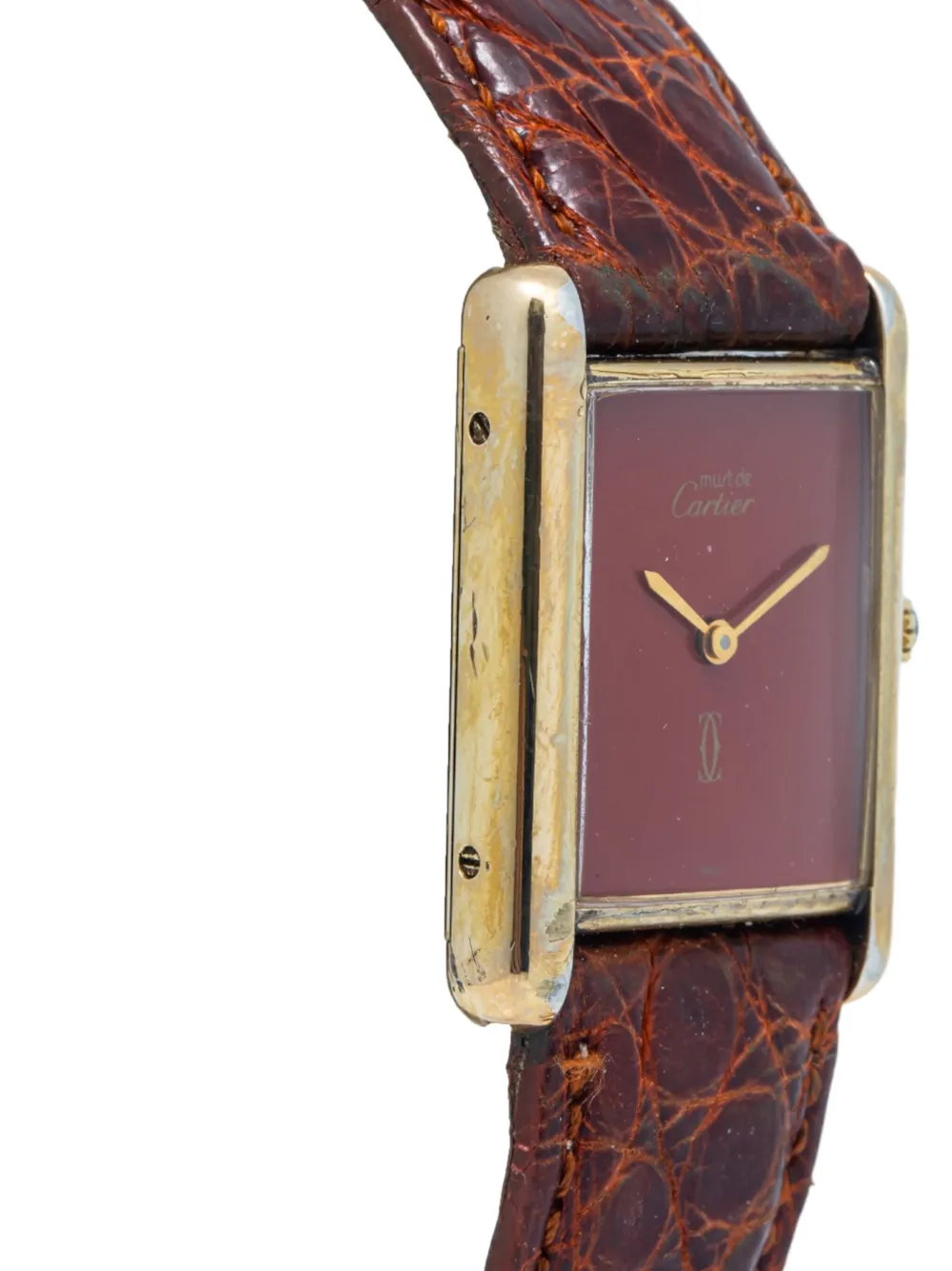 Pre-owned Cartier Tank Vermeil17mm In Red