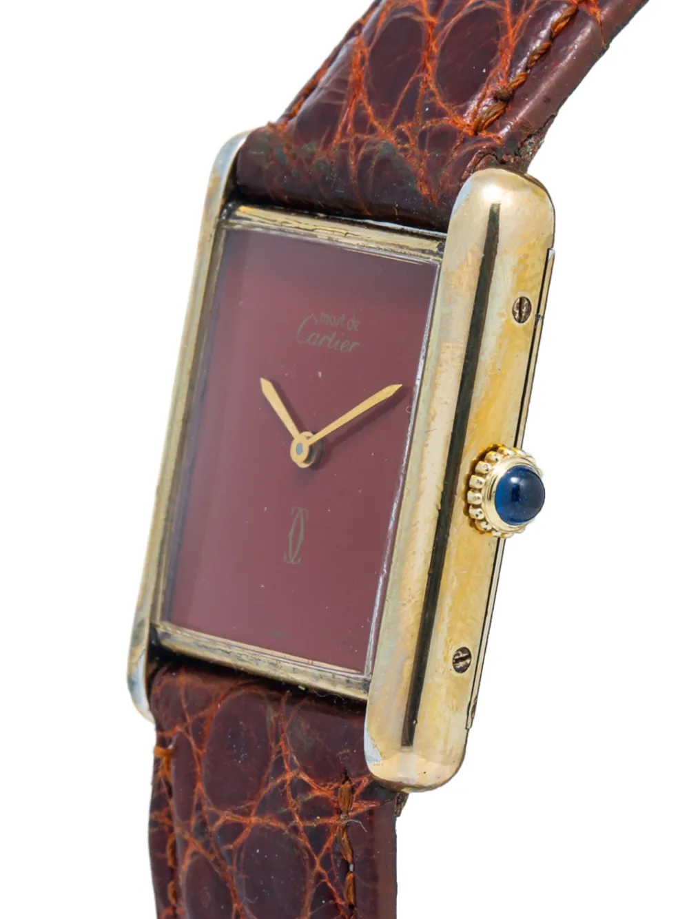 Pre-owned Cartier Tank Vermeil17mm In Red