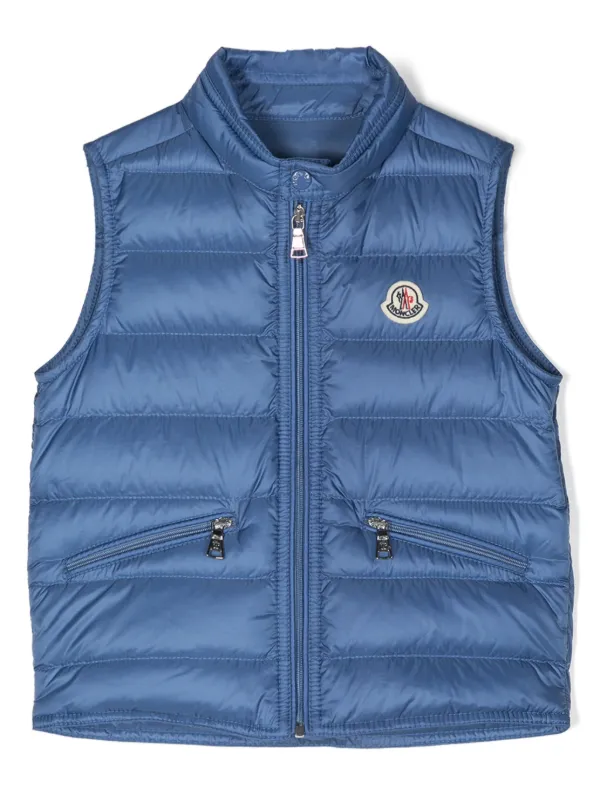 MONCLER GUI ブルー ダウンベスト サイズ3 Moncler Enfant Gui ロゴ ベスト | ブルー | FARFETCH JP