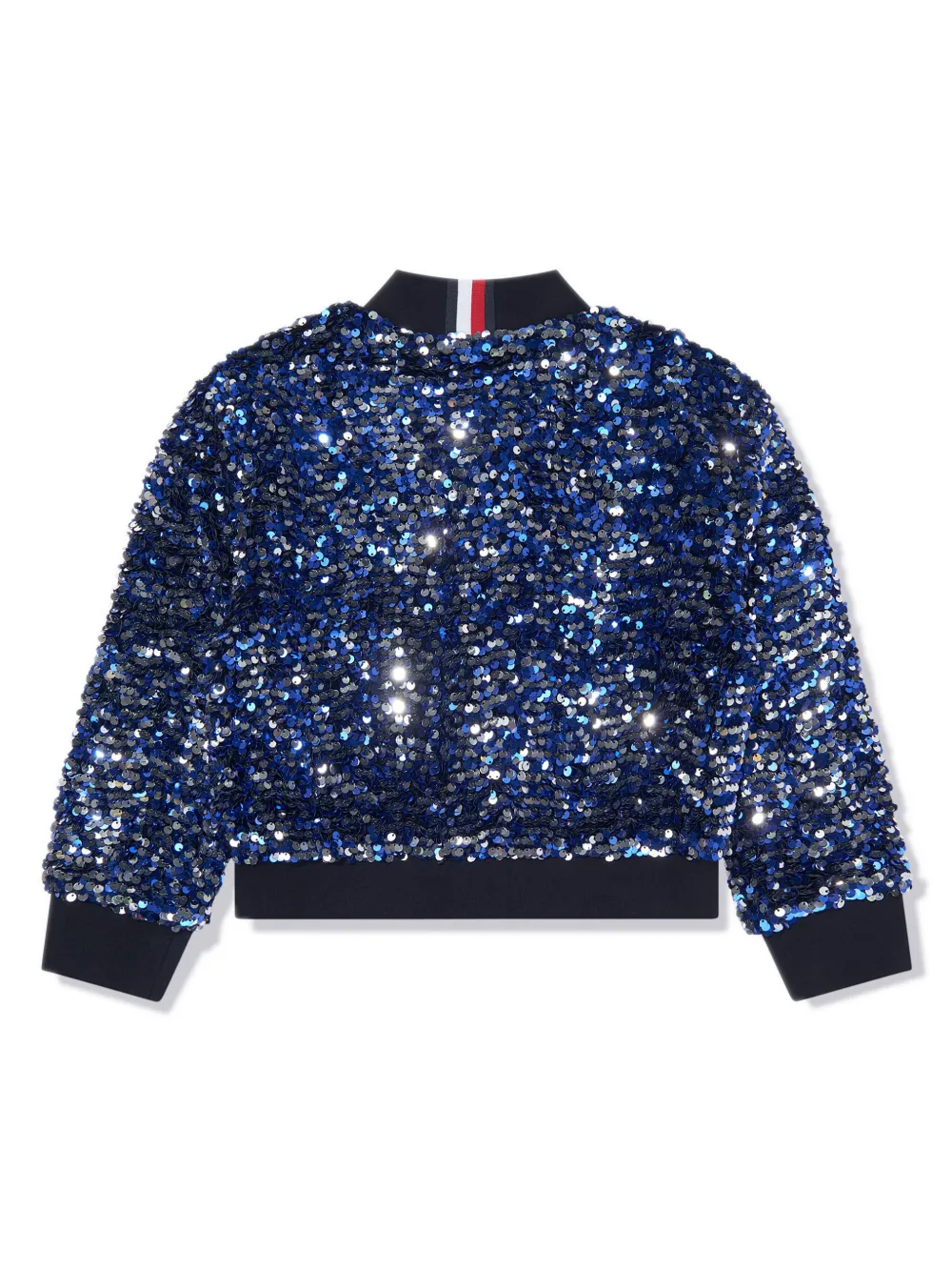 Tommy Hilfiger Junior Bomberjack met pailletten - Blauw