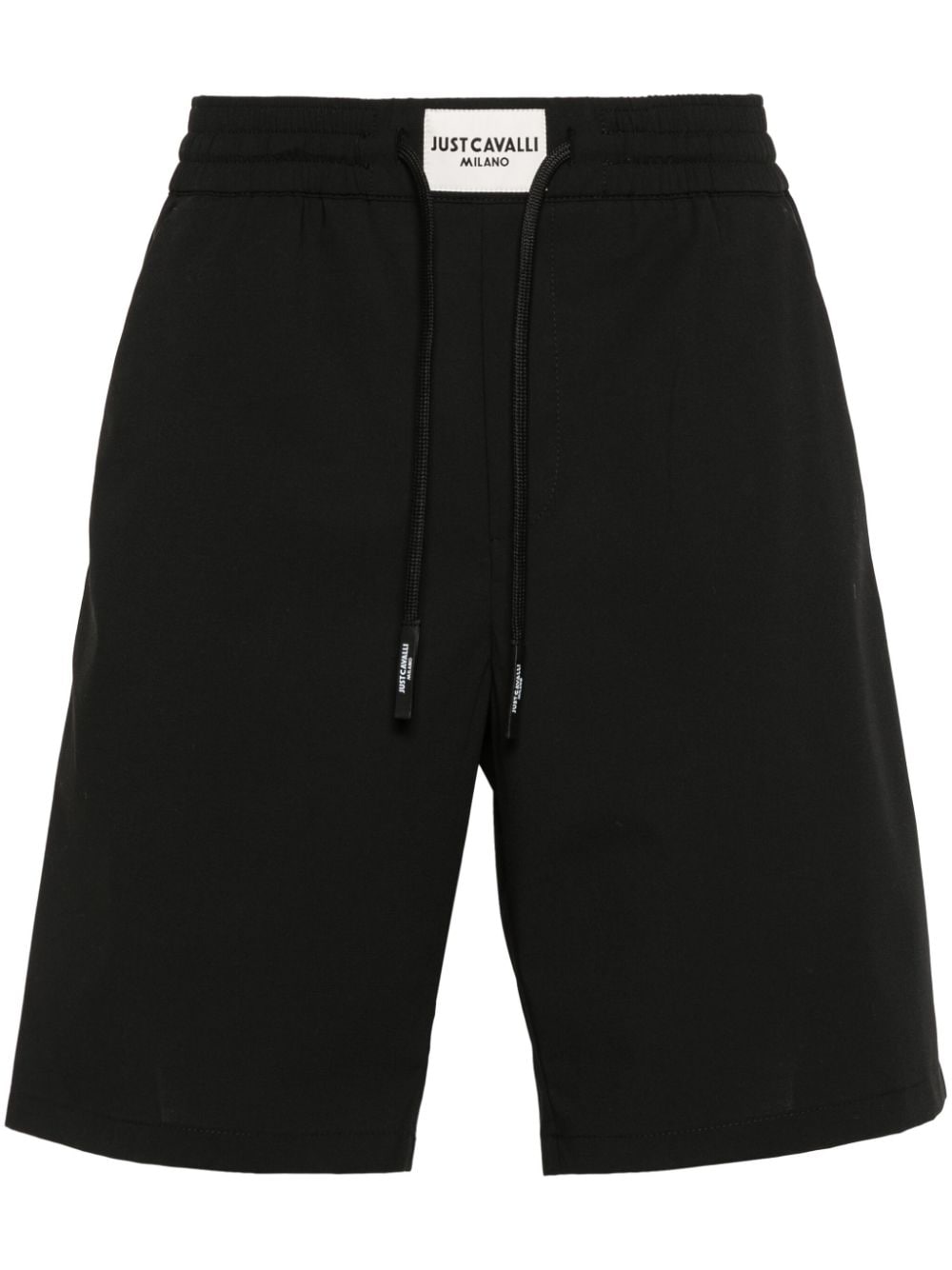 Just Cavalli Logo-patch Bermuda Shorts In Black