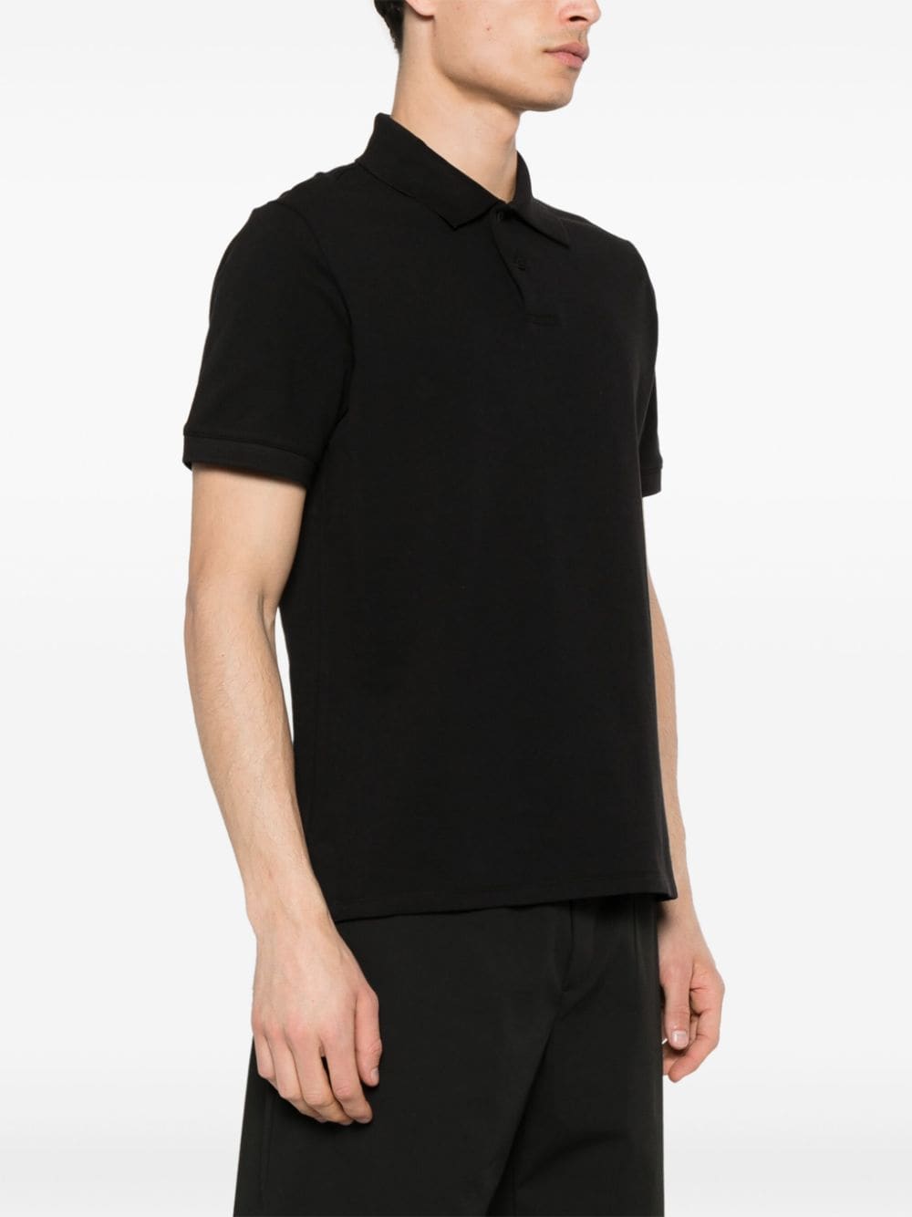 Shop Just Cavalli Piqué-weave Polo Shirt In Black