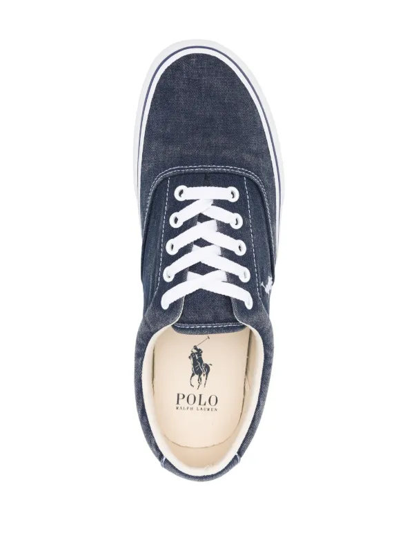 Polo Ralph Lauren logo-sole Panelled Sneakers | Blue | FARFETCH