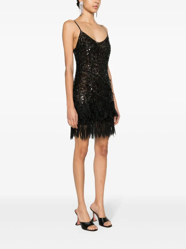 Elisabetta Franchi Sequined V neck Minidress Farfetch