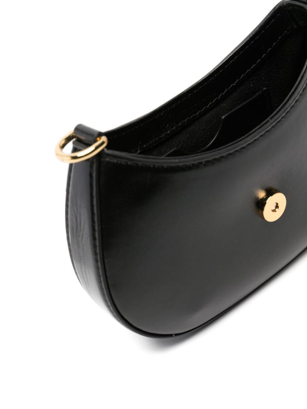 Shop Elisabetta Franchi Logo-plaque Leather Mini Bag In Black